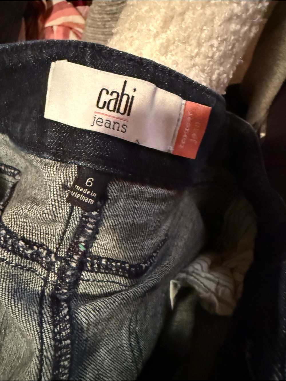 CAbi Jeans in Denim Blue with Coral Tag: see in live show
